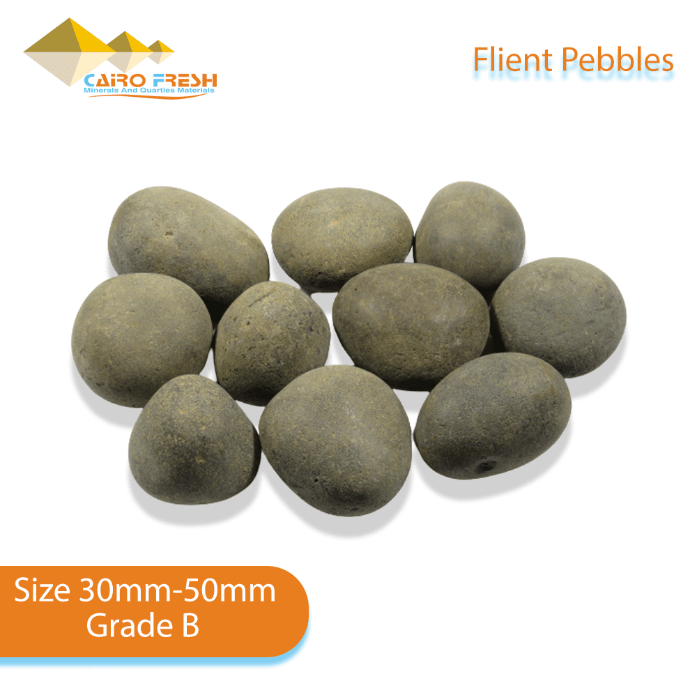 Flint pebbles Size 30 50 Grade B for ceramic.