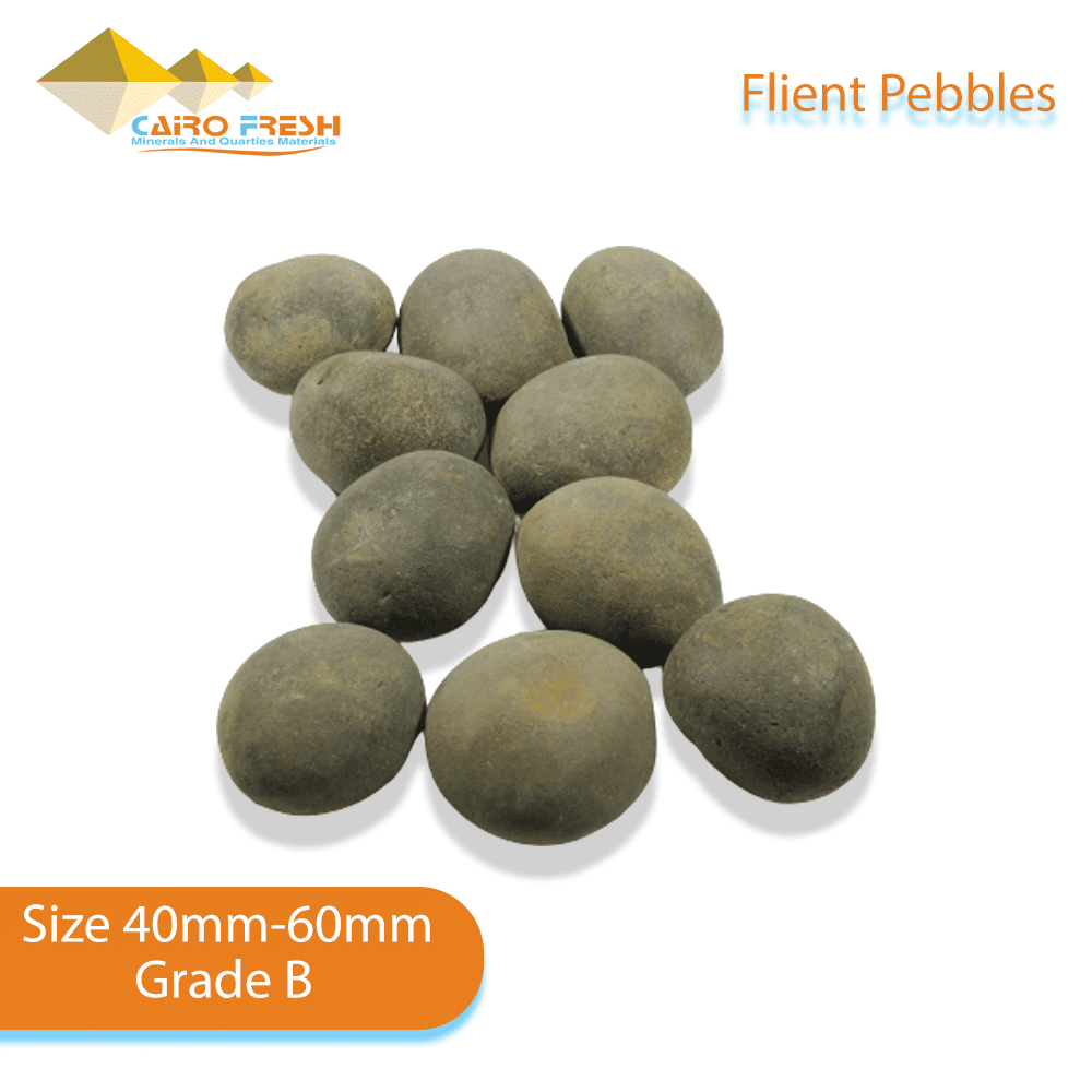Flint pebbles Size 40 60 Grade B for ceramic.