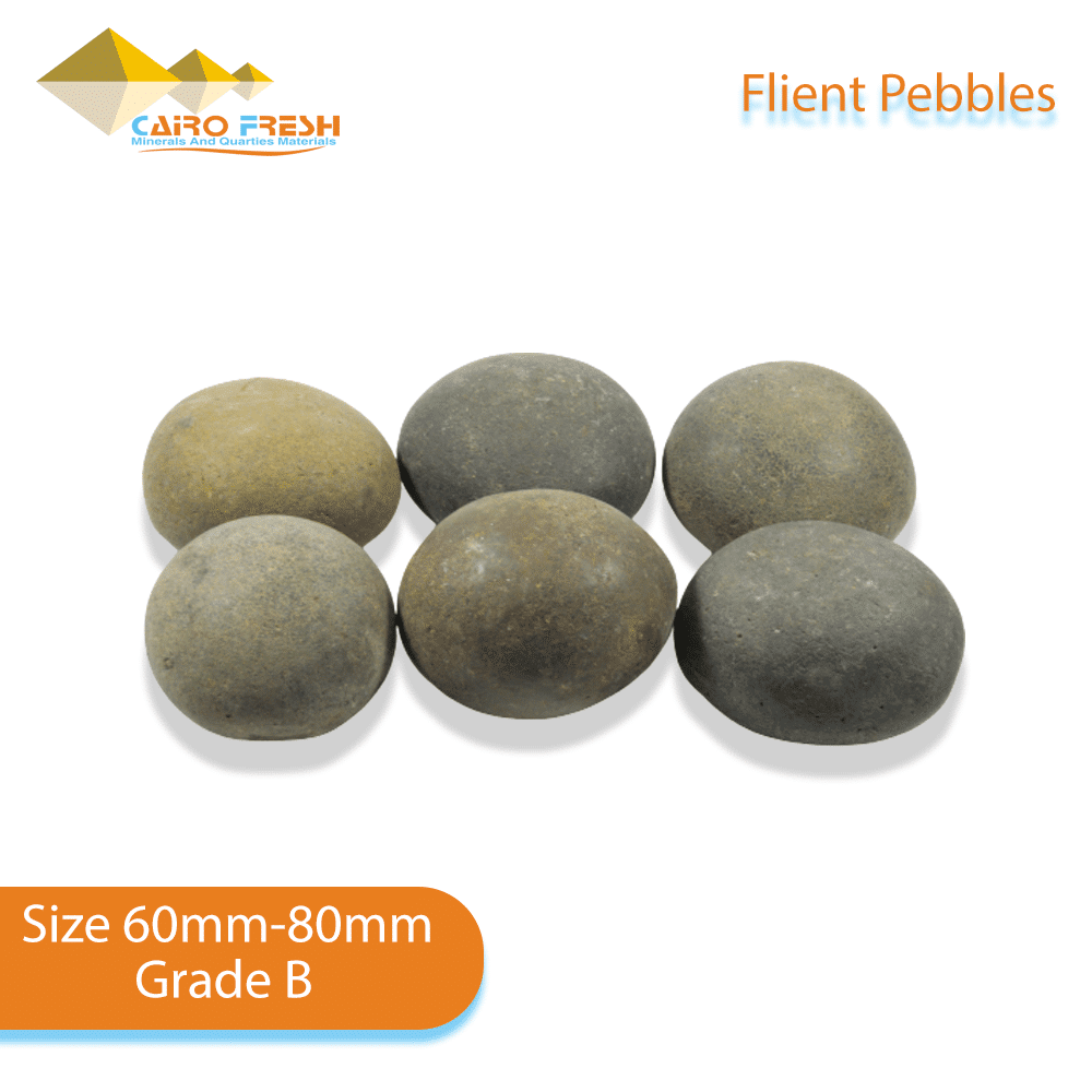 Flint pebbles Size 60 80 Grade B for ceramic.
